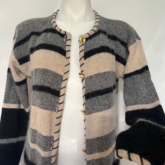 M. j. Carroll vintage silk angora button front cardigan - Picture 1 of 8